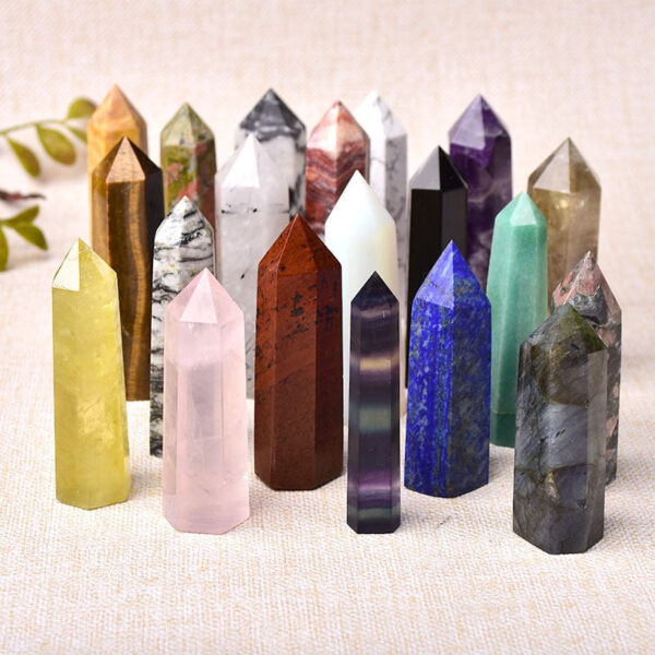 Crystal Point~26 Color Natural Stones Crystal Point~ Wand Amethyst Rose Quartz Healing Stone Energy Ore Mineral Crafts Home Decoration 1PC