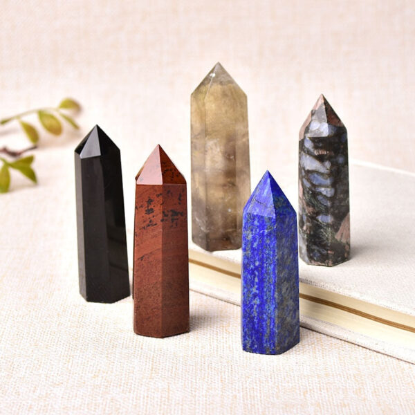 Crystal Point~26 Color Natural Stones Crystal Point~ Wand Amethyst Rose Quartz Healing Stone Energy Ore Mineral Crafts Home Decoration 1PC