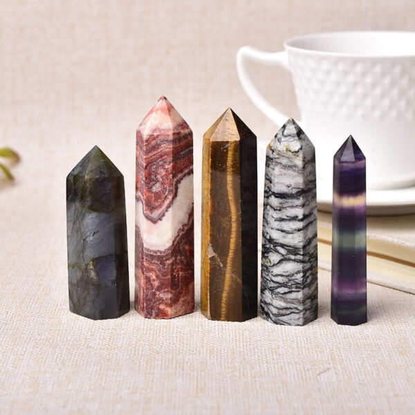 Crystal Point~26 Color Natural Stones Crystal Point~ Wand Amethyst Rose Quartz Healing Stone Energy Ore Mineral Crafts Home Decoration 1PC