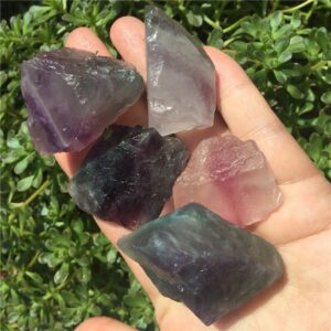 Crystal Healing~2pcs Natural Raw Fluorite Stone Mineral Energy Stones for Jewelry Treatment  crystal Beautiful Mineral Specimen