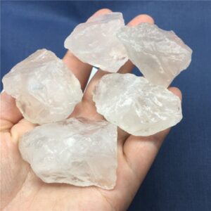 Crystal Healing~2pcs Natural White crystal Tumbled Stone Rock Quartz Rough Minerals Specimen Gemstone Reiki Chakra Decor gift