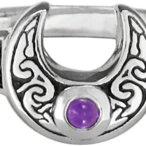 Celtic Amethyst Ring – Sterling Silver Crescent Moon Dryad Design