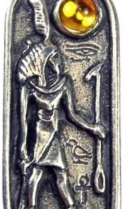 Egyptian Zodiac Cartouche - Shu (Jan 26 - Feb 24) on a 30" Black Cord
