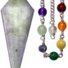 Rainbow Moon Stone Faceted Chakra Pendulum for Foretelling The Future with Satin Bag and Instruction Leaflet for Divination/Dowsing