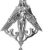 Sterling Silver Norse Goddess Freya Pendant with Natural Garnet