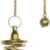 Starlinks Gold Metal Spiral Pendulum on a 5" Chain, with Satin Pouch, Instruction Leaflet with Oracle Chart