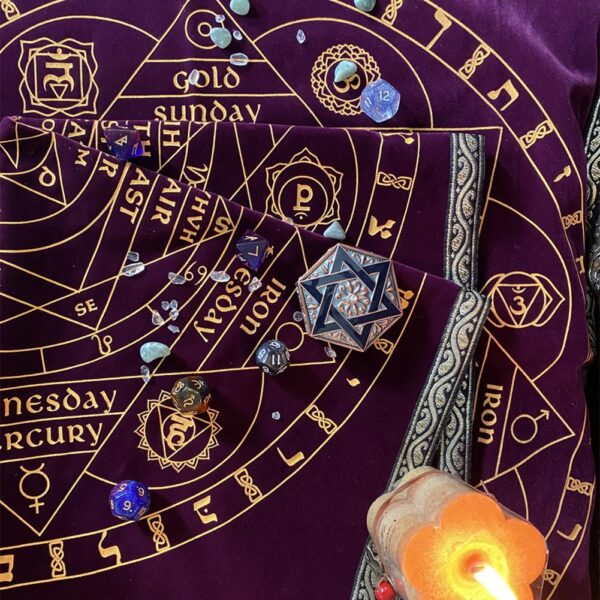Altar Cloth US~58 X 58CM Tarot Table Cloth Charm Table Spiritual Healing Tarot Table Mat Magic Pentacle Runes Tarot Table Cloth Table Cover