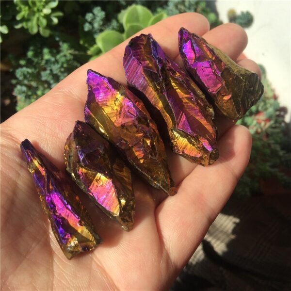 Crystal Healing~5Pcs Beautiful Colorful Electroplating crystal original stone natural crystal ore specimen stone ornaments pendant DIY as gift