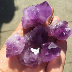 Crystal Healing~5pcs Super beautiful Natural Amethyst Skeletal Quartz Point Crystal Cluster Healing Specimen natural stones
