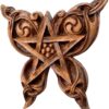Butterfly Pentacle Wall Plaque Wood Finish
