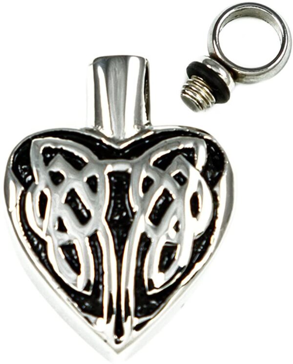 Celtic Heart Love Vial Keepsake Memory Pendant Amulet Talisman Charm