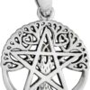 Sterling Silver Small Cut Out Tree Pentacle Pentagram Pendant