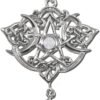 Sterling Silver Heart Pentacle Pendant with Natural Rainbow Moonstone