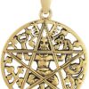 Bronze Pagan God Cernunnos Pentacle Pentagram Pendant