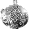 Dryad Design Sterling Silver Celtic Knot Heart Pentacle Locket with Natural Rainbow Moonstone