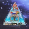 Reiki Pyramid~7 Chakra Crystal Orgone Pyramid Tree Of Life Amazonite Resin Jewelry Decoration Faith Creativity Pyramid Energy Generator