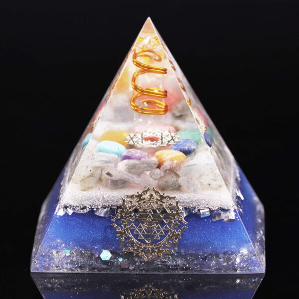 Reiki Pyramid~7 Chakra Crystal Stones Orgone Pyramid Generator Energy Accumulator Orgonite Reiki Pyramid For Positive