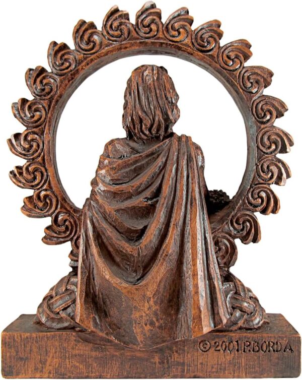Celtic God Lugh Statue Wood Finish