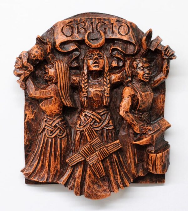 Celtic Goddess Brigid Brigit Wall Plaque Wood Finish