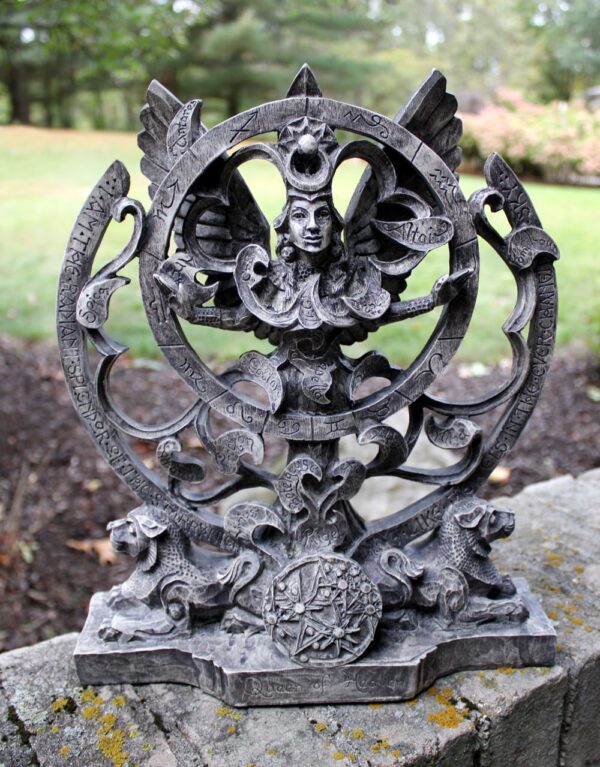 Queen of Heaven Statue Goddess Astarte Astrolabe Statue - Stone Finish