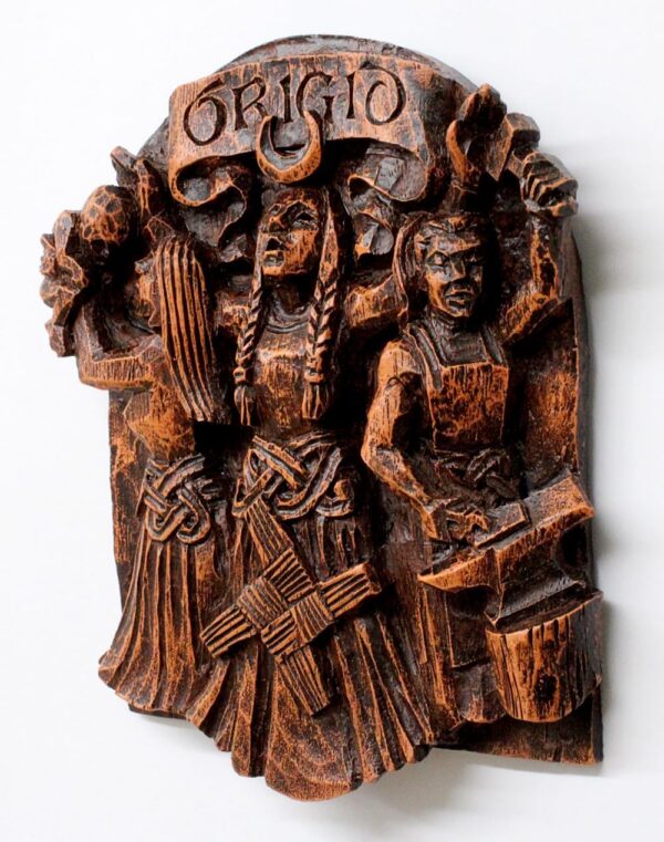 Celtic Goddess Brigid Brigit Wall Plaque Wood Finish