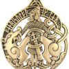 Bronze Norse God Tyr Pendant; 1.5 Inch Diameter
