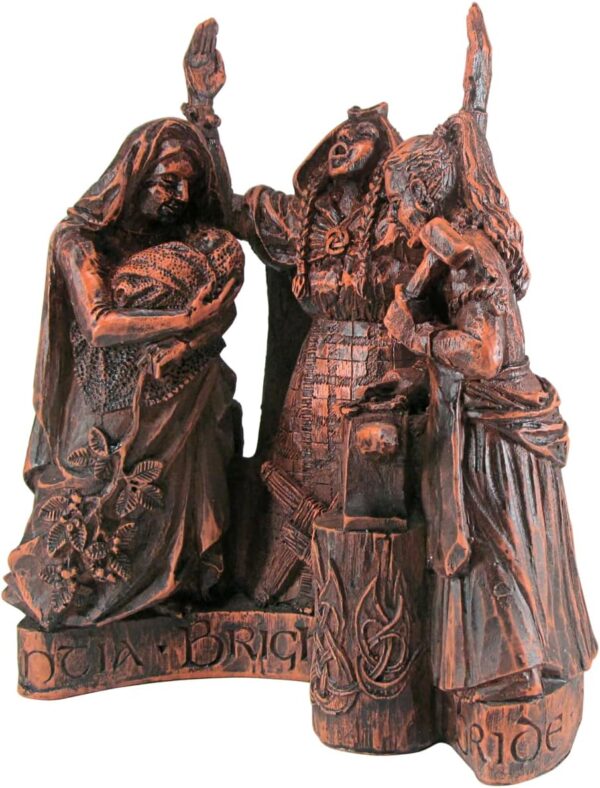 Celtic Goddess Brigid Brigit Statue Wood Finish