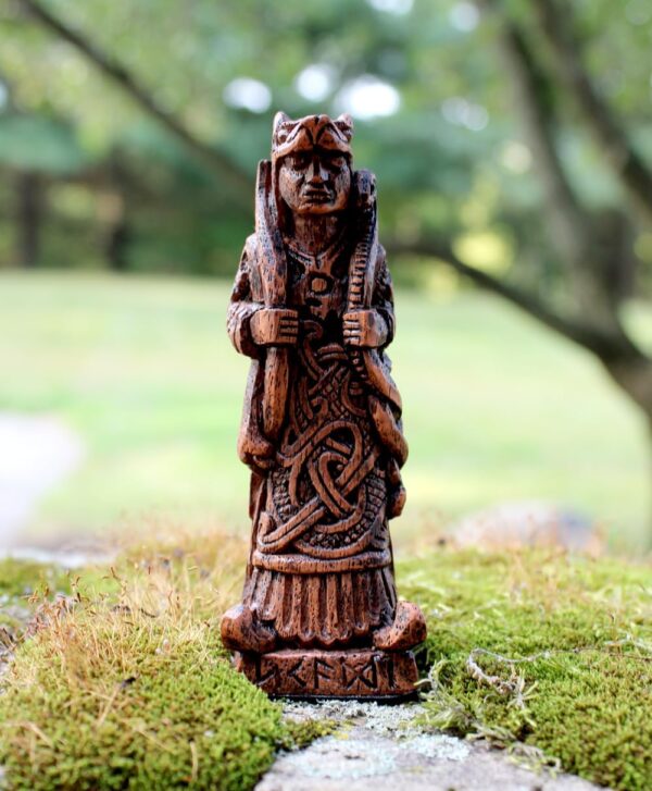 Skadi Figurine - Norse Goddess of Winter - Wood Finish