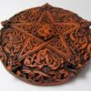Celtic Knotwork Pentacle Plaque Wood Finish Brown