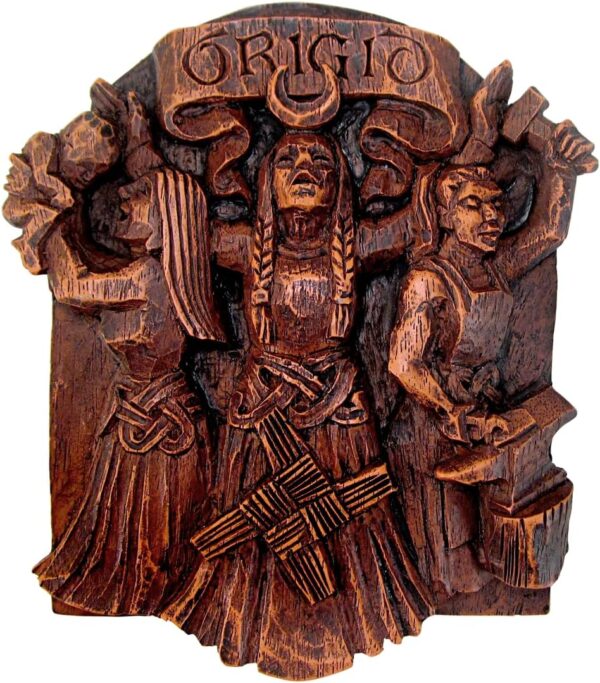 Celtic Goddess Brigid Brigit Wall Plaque Wood Finish