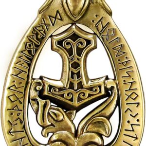 Bronze Mjolnir Thor's Runic Dragon Hammer Pendant