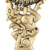 Bronze Wolf Berserker Viking Rune Pendant