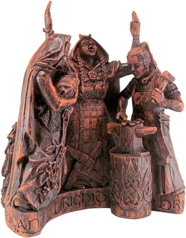 Celtic Goddess Brigid Brigit Statue Wood Finish