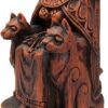 Seated Norse Goddess Freya Statue Wood Finish