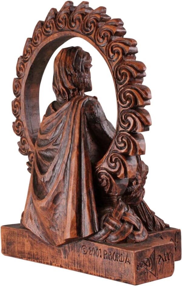 Celtic God Lugh Statue Wood Finish