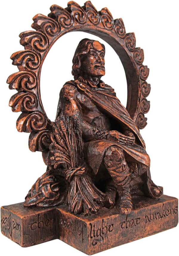 Celtic God Lugh Statue Wood Finish
