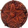 Celtic Knotwork Pentacle Plaque Wood Finish Brown