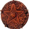Celtic Knotwork Pentacle Plaque Wood Finish Brown
