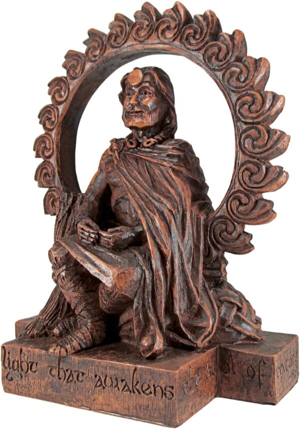 Celtic God Lugh Statue Wood Finish