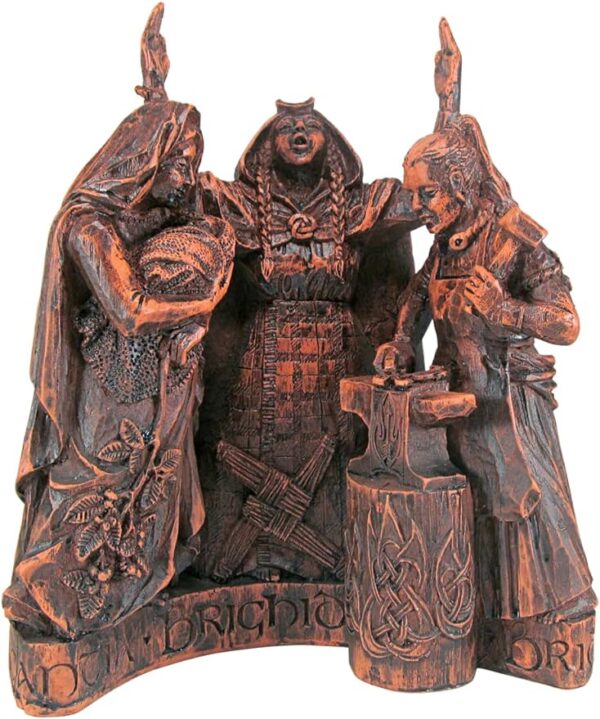 Celtic Goddess Brigid Brigit Statue Wood Finish