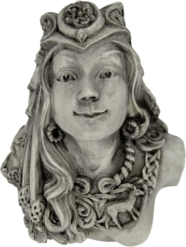 Small Goddess Rhiannon Bust Statue in Stone Finish