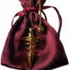 Starlinks Gold Metal Spiral Pendulum on a 5" Chain, with Satin Pouch, Instruction Leaflet with Oracle Chart