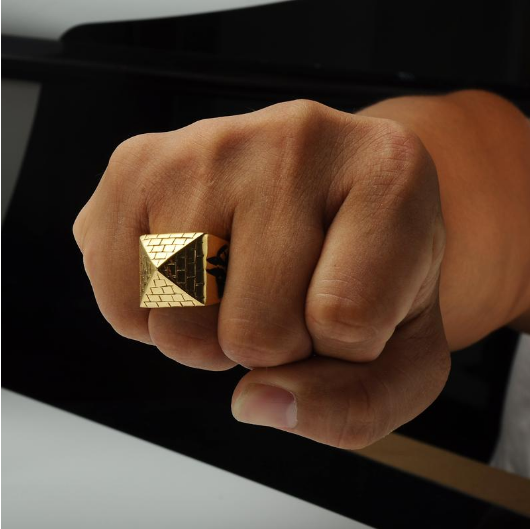 Men' Punk Egyptian Pyramid Ring Fashion Hip hop Jewelry The Eye of Horus Rings