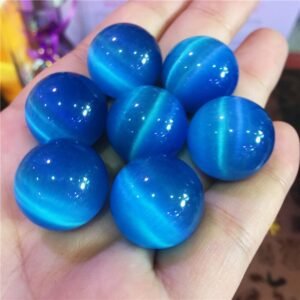 Crystal Healing~7pcs Beautiful  Cat Eye Crystal blue ball multi-color Seven star array home decoration 20mm