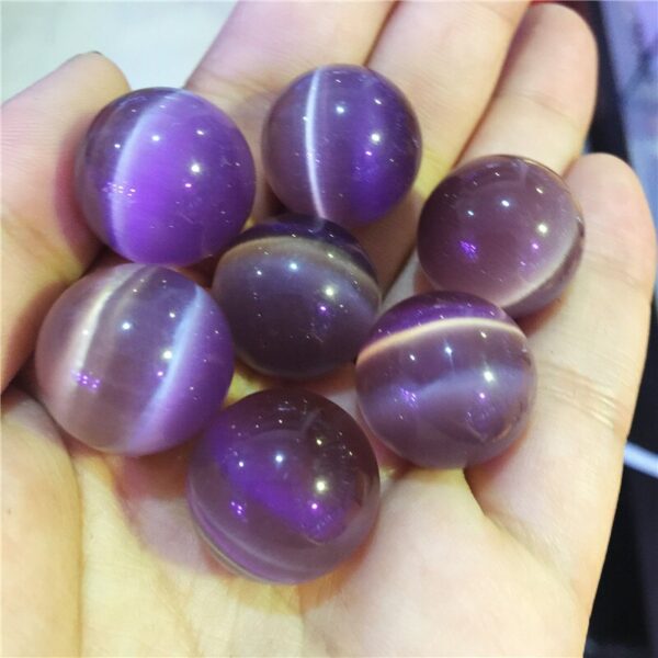 Crystal Healing~7pcs Beautiful  Cat Eye Crystal colorful ball multi-color Seven star array home decoration ball 20mm