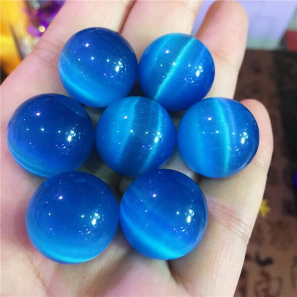 Crystal Healing~7pcs Beautiful  Cat Eye Crystal colorful ball multi-color Seven star array home decoration ball 20mm