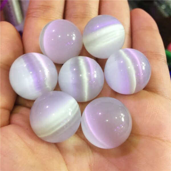 Crystal Healing~7pcs Beautiful  Cat Eye Crystal colorful ball multi-color Seven star array home decoration ball 20mm