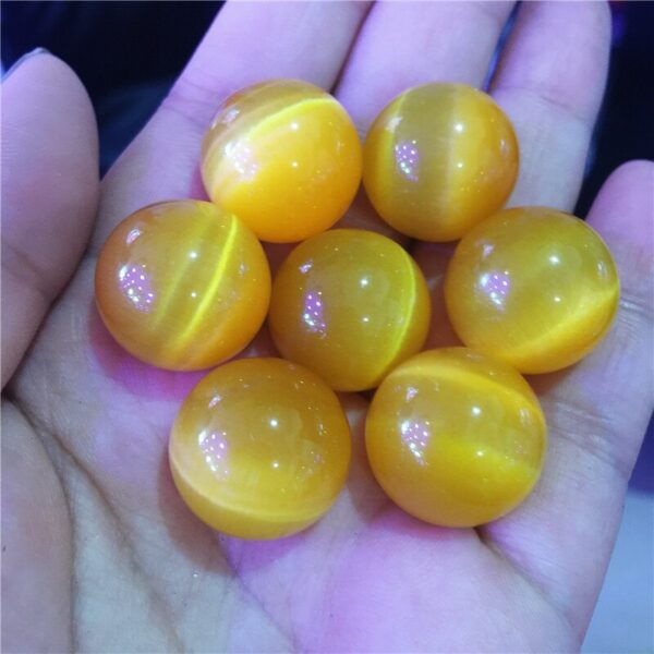 Crystal Healing~7pcs Beautiful  Cat Eye Crystal colorful ball multi-color Seven star array home decoration ball 20mm