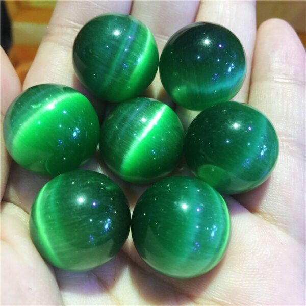 Crystal Healing~7pcs Beautiful  Cat Eye Crystal green ball multi-color Seven star array home decoration 20mm