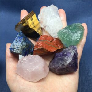 Crystal Healing~7pcs Natural Crystal seven chakras Tumbled Stone Rock Quartz Rough Minerals Specimen Gemstone Reiki Chakra Decor gift